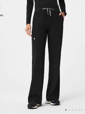 Women’s Figs Black Drawstring Straight-Leg Pants